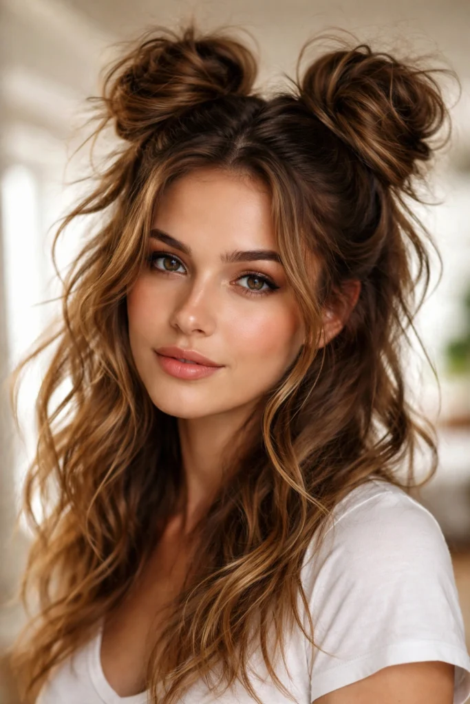 9 Space Buns for Wavy Hair