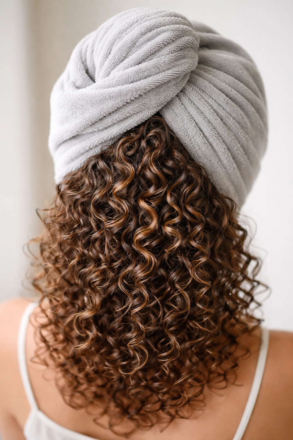 Top-down view of spiral 3a curls formed by plopping method