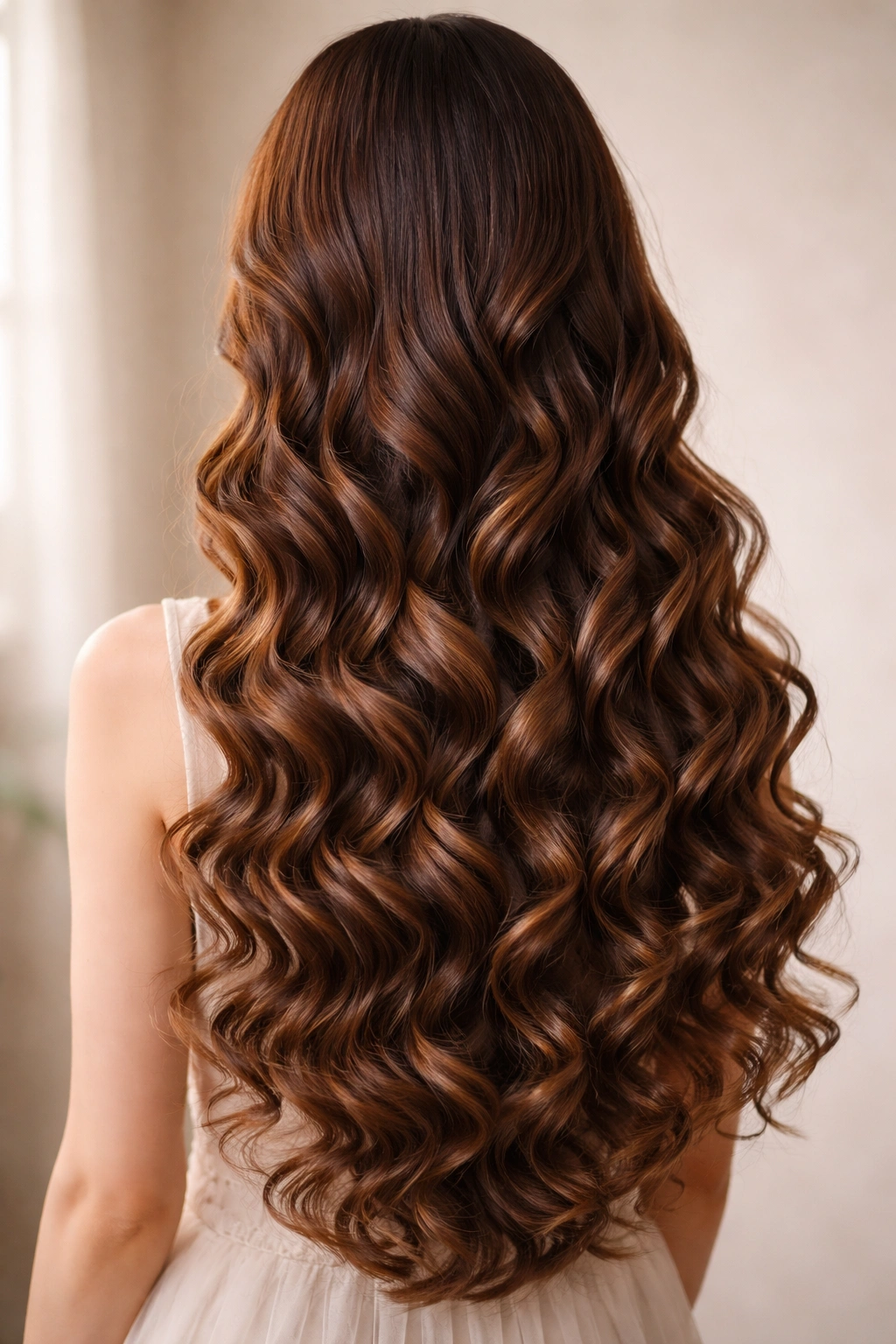 Long hair with defined spiral coils