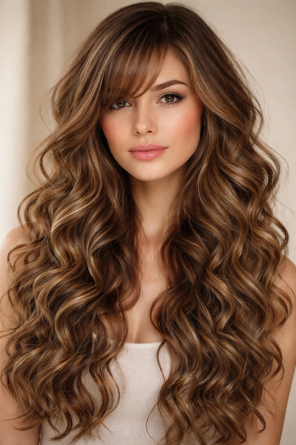 Tightly wound spiral waves with delicate side bangs.