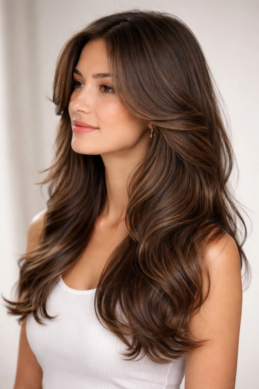 Subtle waves with minimal layers creating a gentle A-line