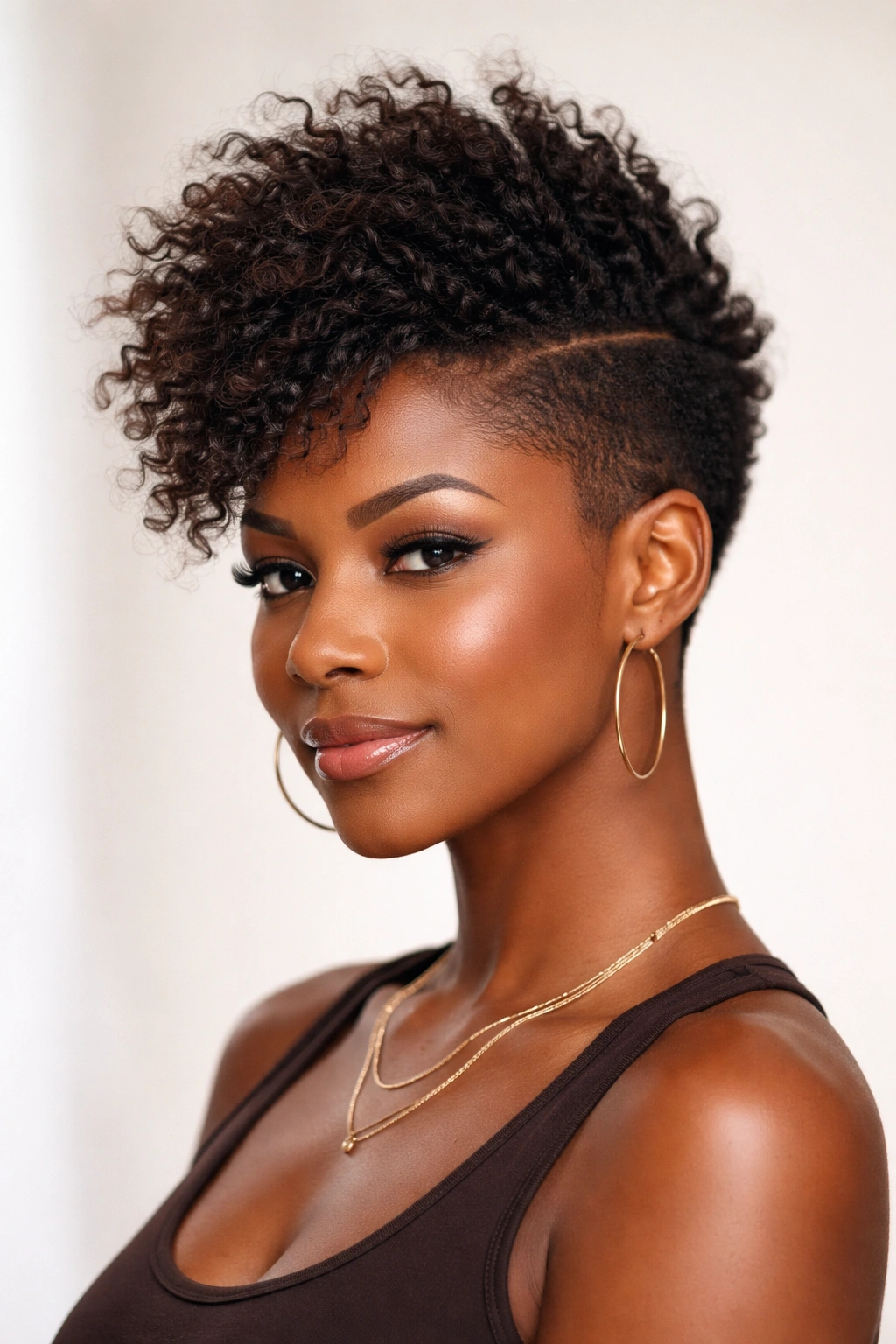 Front view of The Textured Faux Hawk with a raised center strip