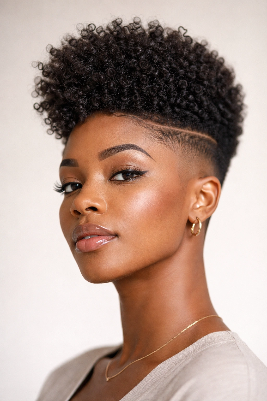 Person with textured high-top fade
