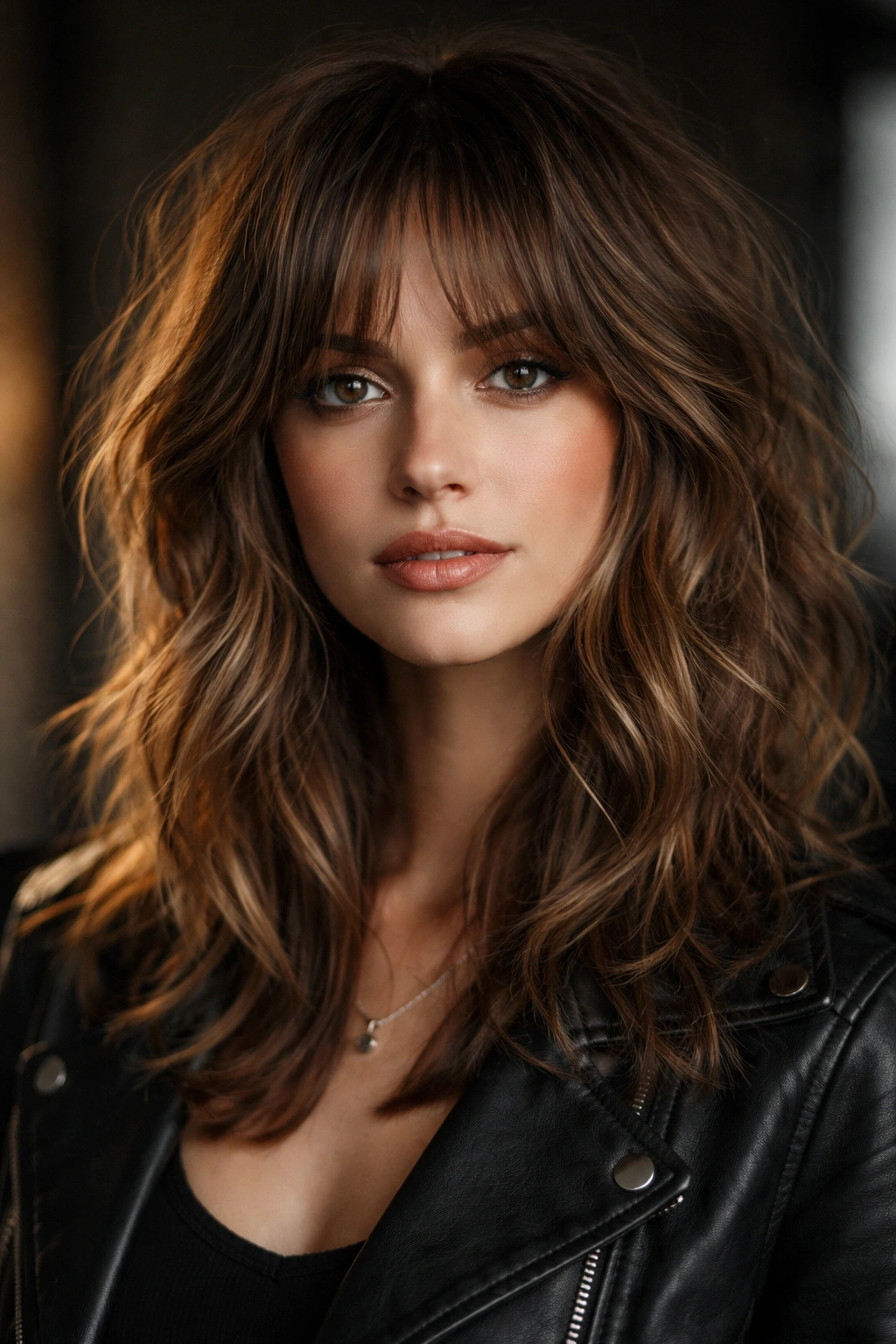 Textured shag with multiple choppy layers and face-framing pieces