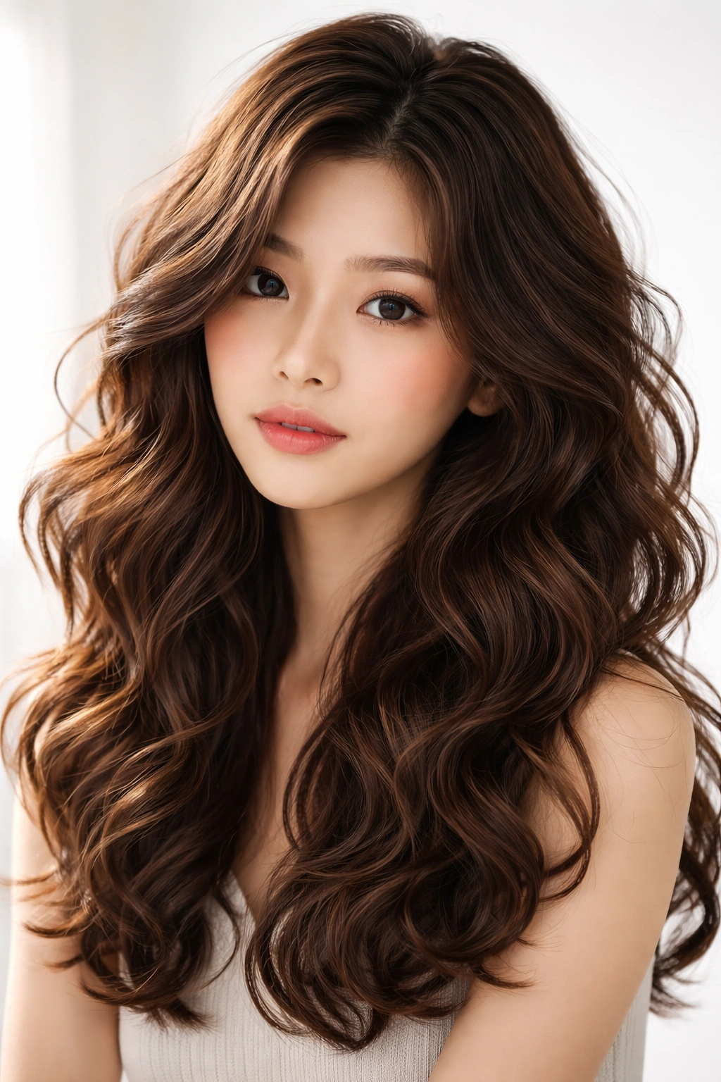 Fine hair with textured waves creating visible volume