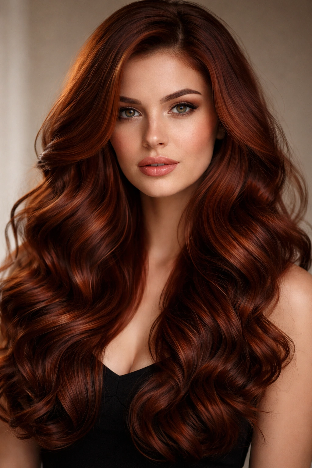 Thick auburn waves with a deep base and high volume.