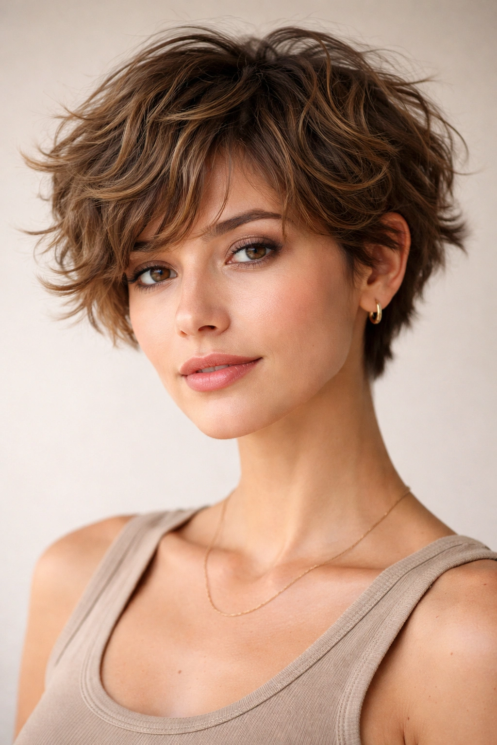 Close-up of a short tousled crop showing natural texture