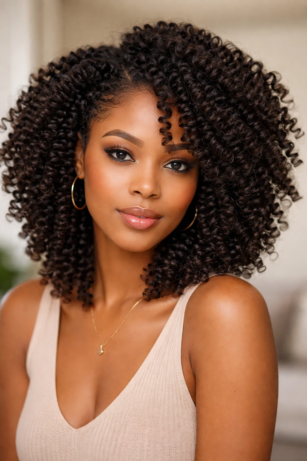 Defined kinky curls and volume after unraveling twists