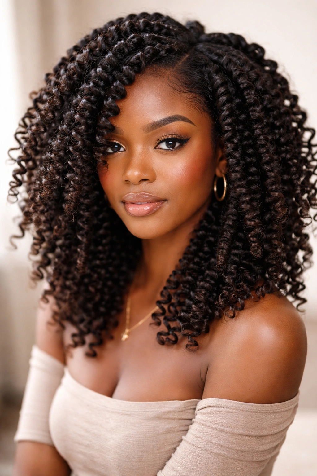 Defined twist-out curls with bounce and texture
