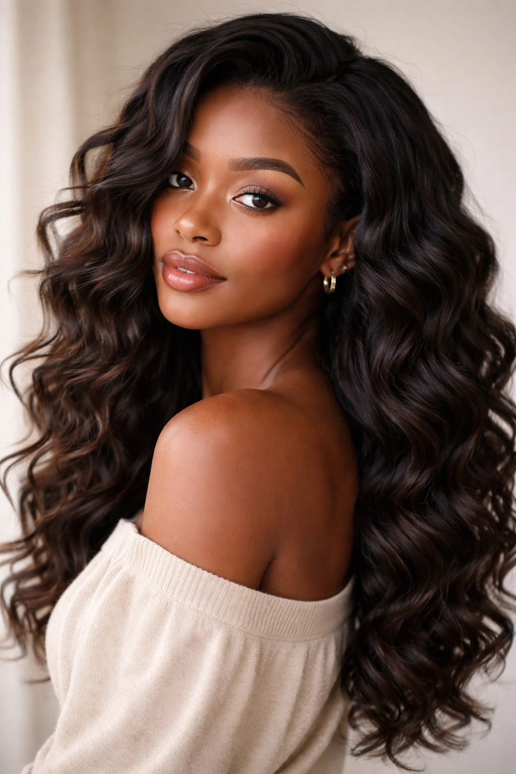 Loose Wavy Twist Out with flowing waves and soft texture