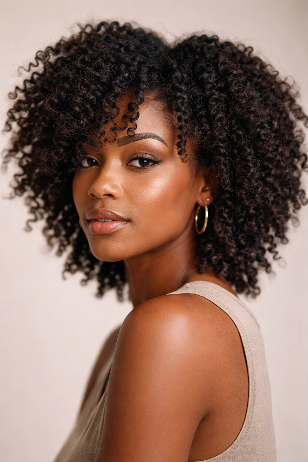 Close-up of Textured and Tousled Twist Out showing texture and casual curl clusters