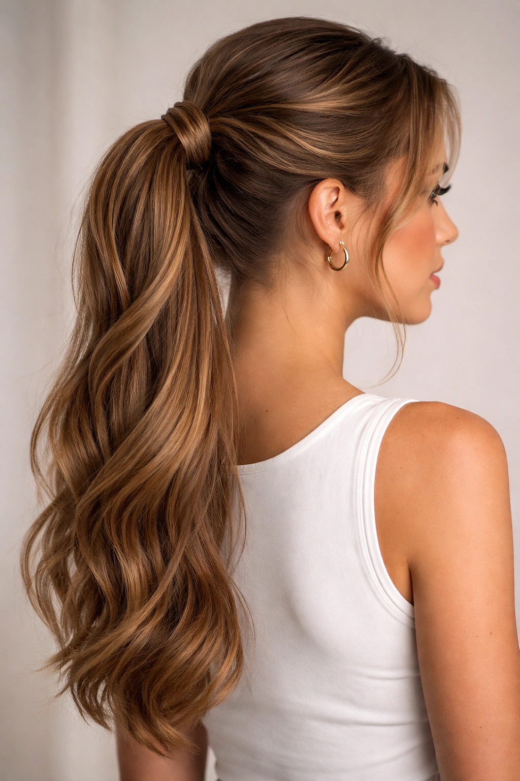 Ponytail with twists incorporated into the tail