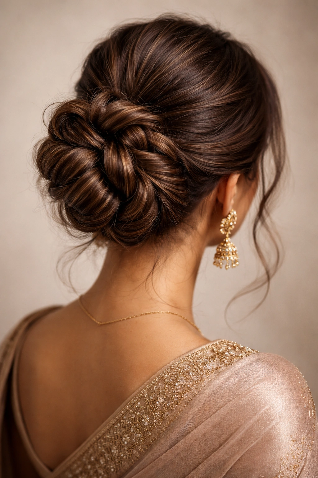 Twisted rope messy bun with defined twists