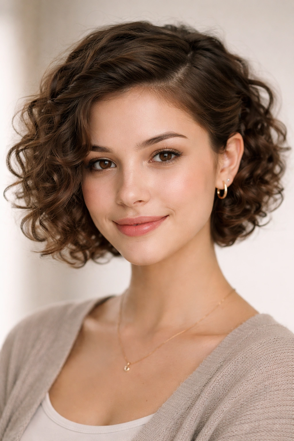 Side-swept twist pinned to the side with curls