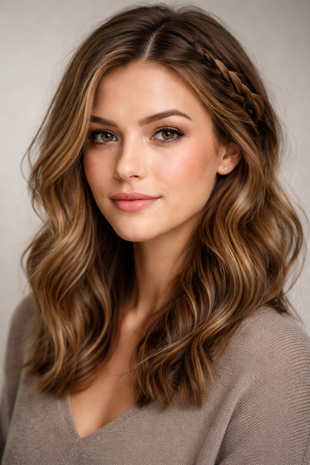 Close-up of twisted side waves hairstyle showing soft twists blended with waves