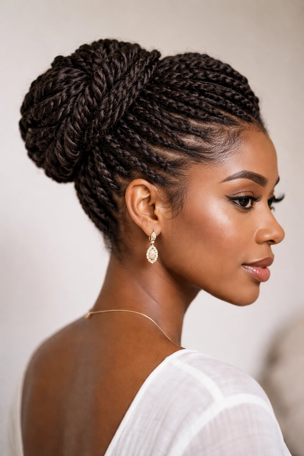 Elegant twisted updo with twists gathered into a bun
