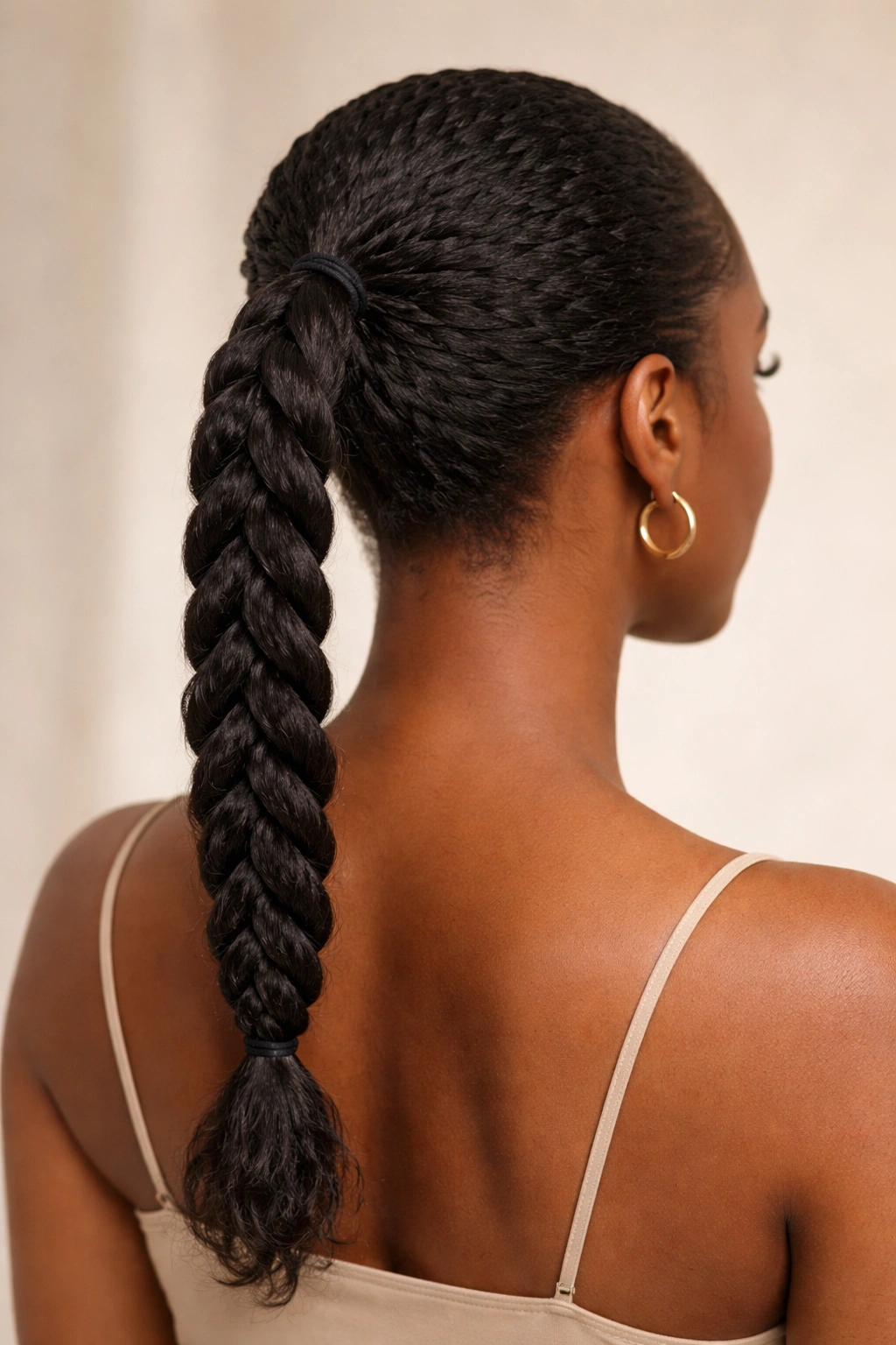 Two-Strand Twisted Ponytail forming a single rope