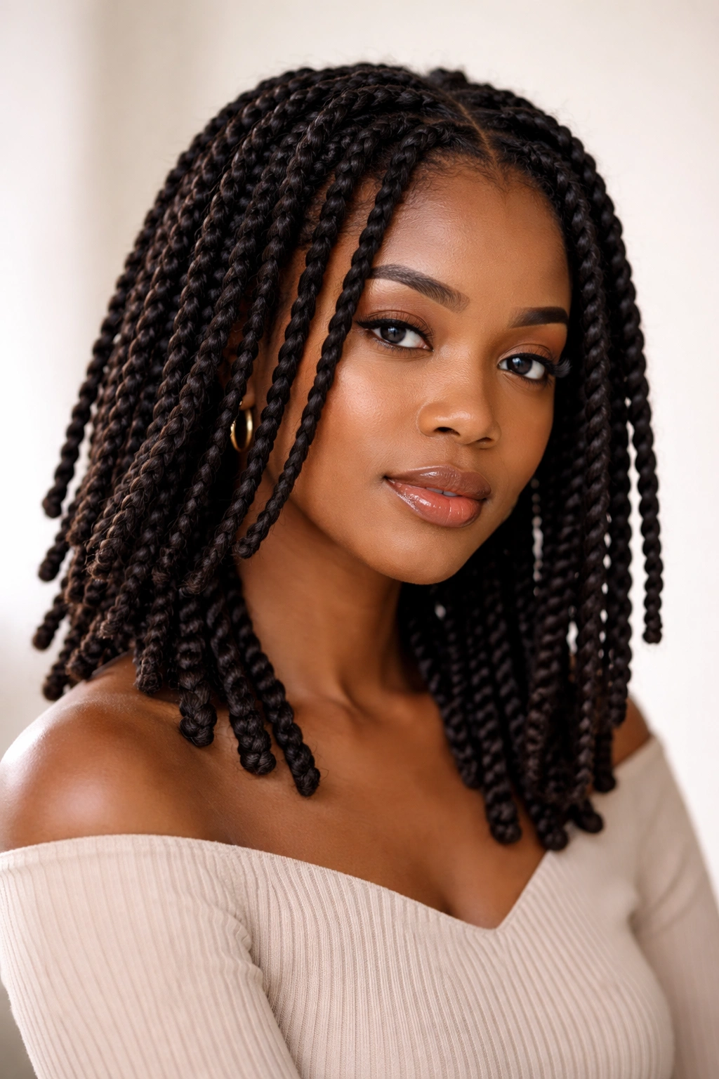 Head with 4C hair in neat two-strand twists