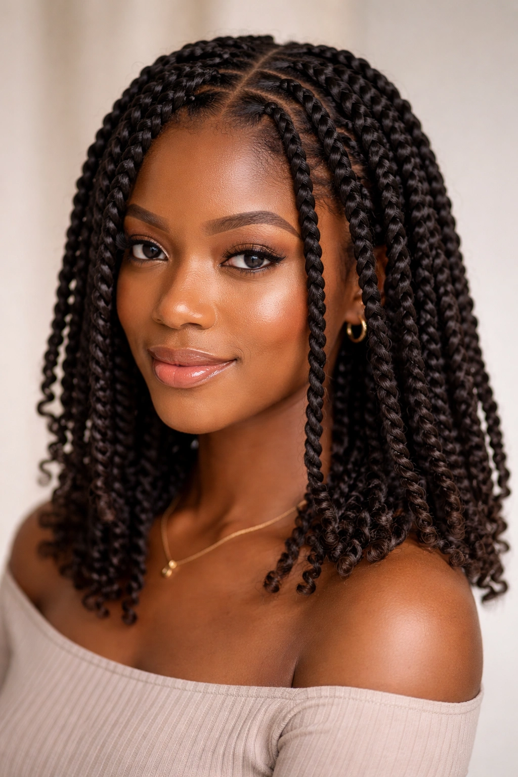 Close-up of two-strand twists on afro hair