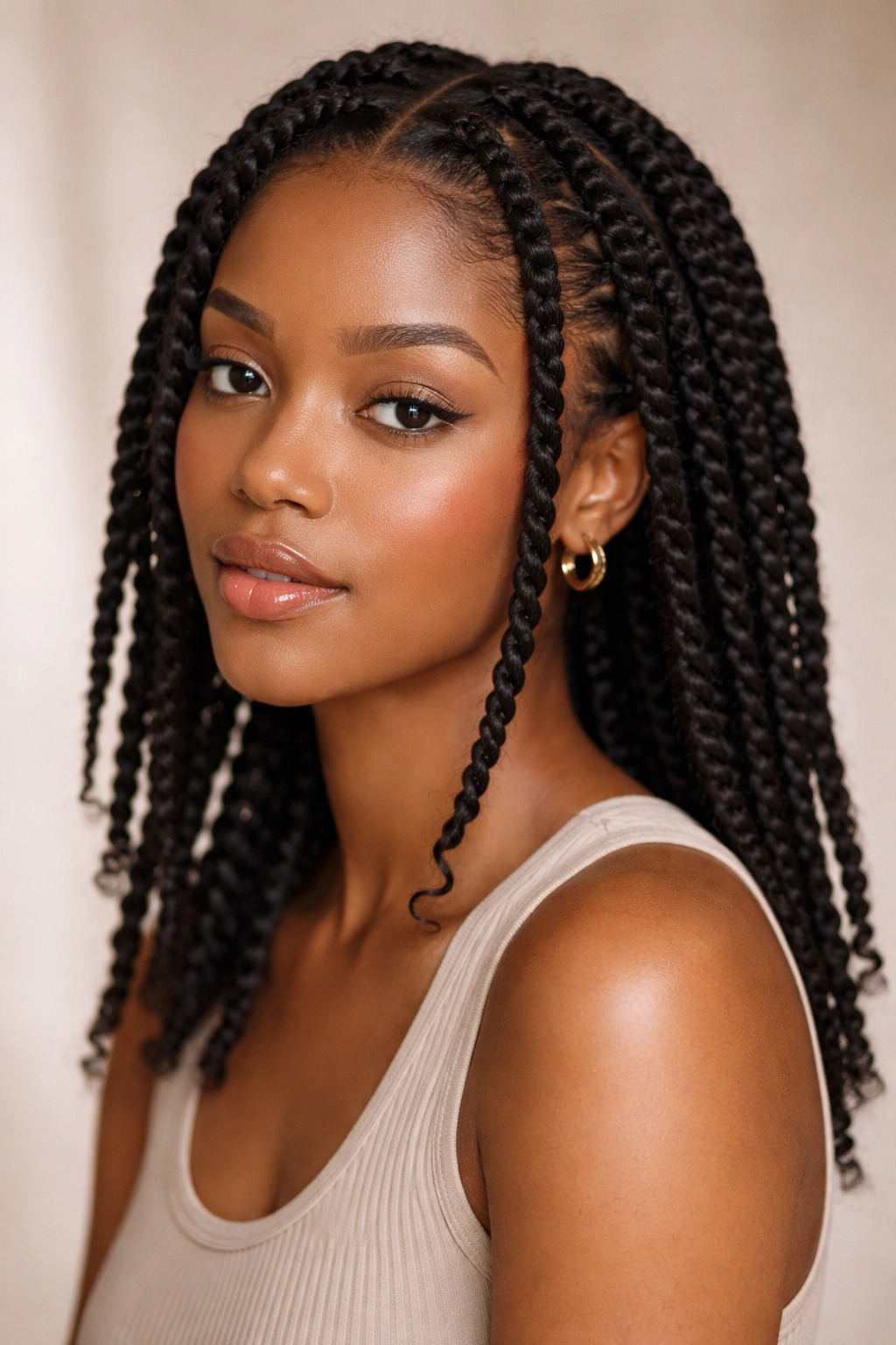 Close-up of a head showing classic two-strand twists with rope-like texture