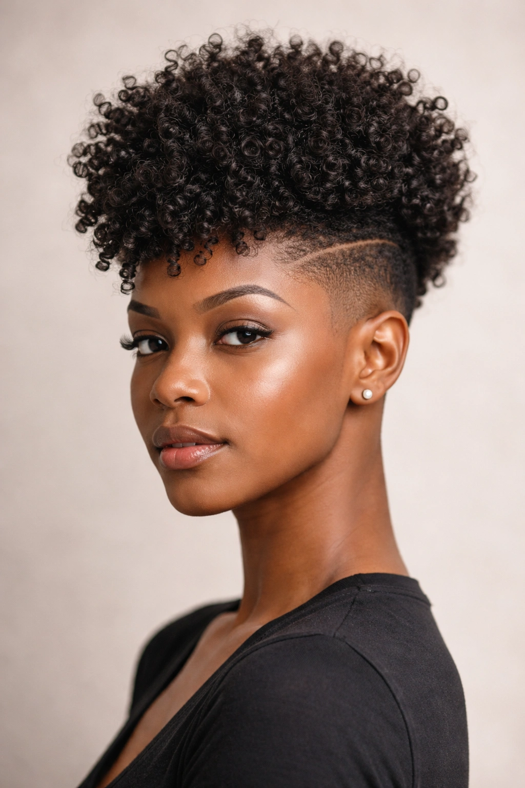 Undercut with full crown featuring a thick top and shaved sides