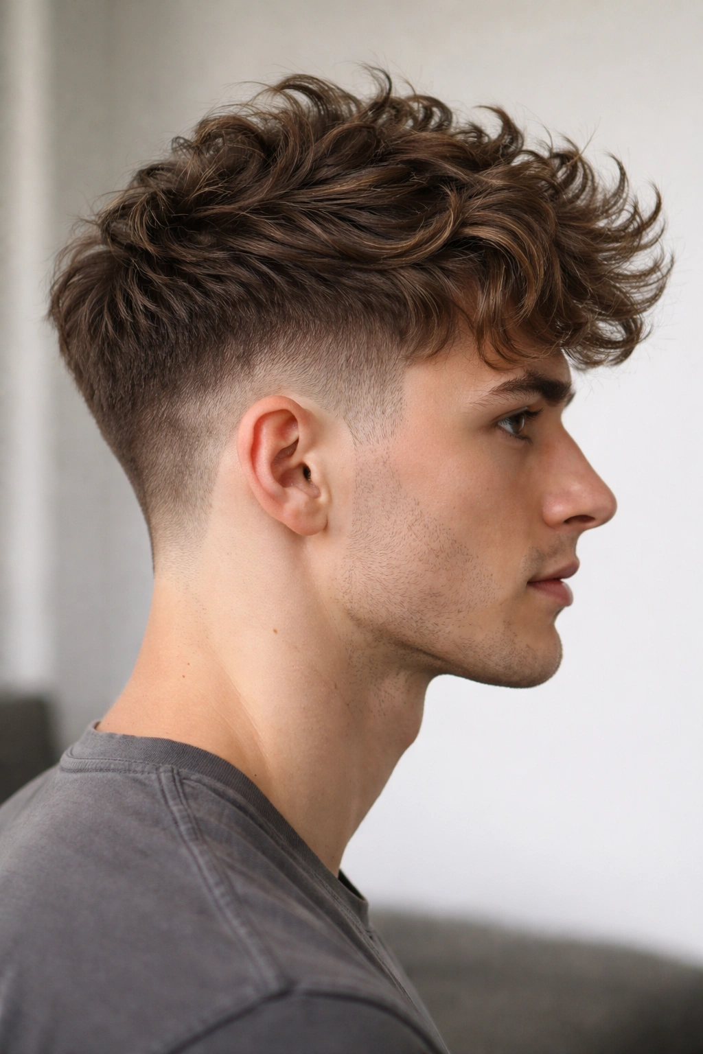 Side profile of textured undercut with long top layers
