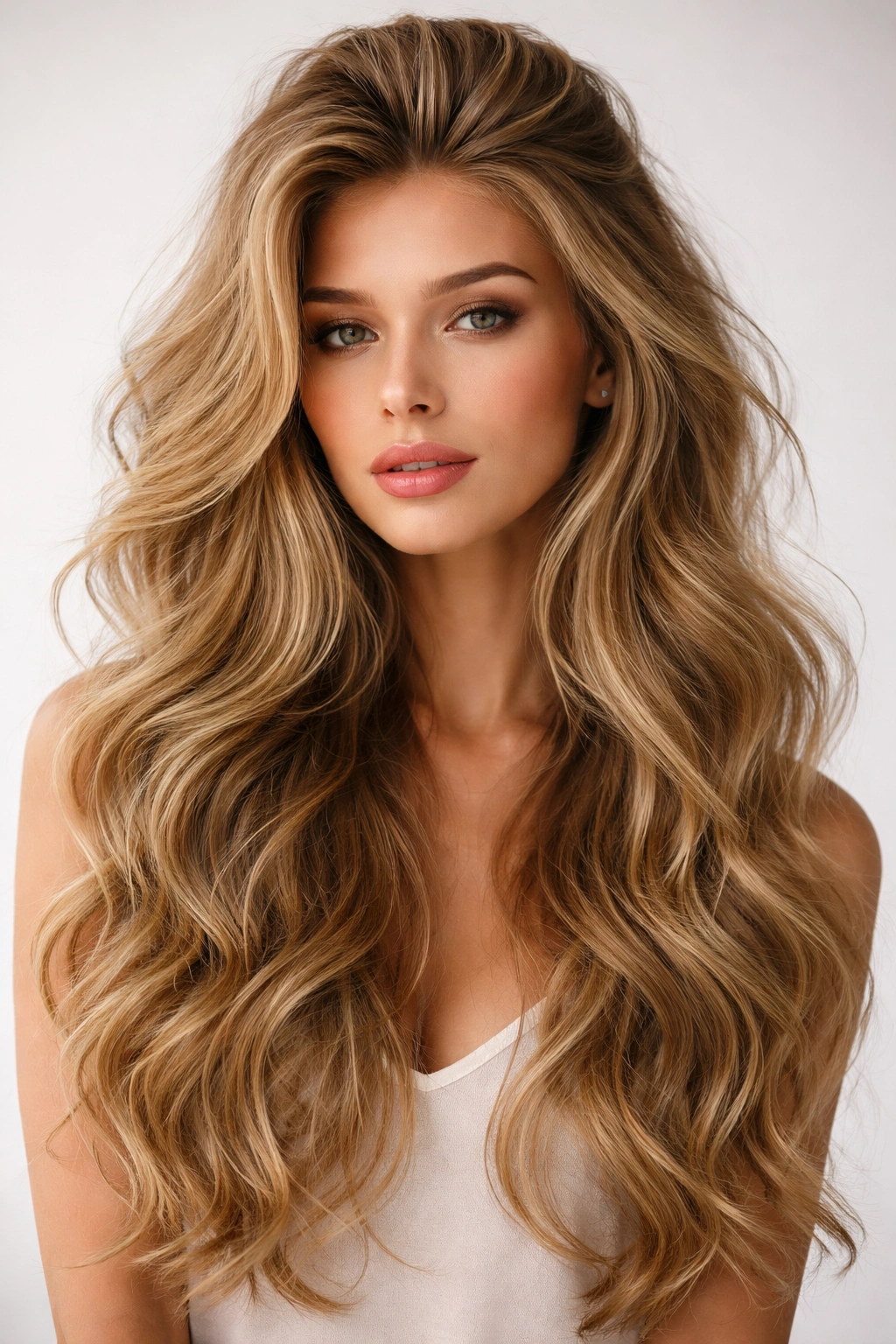 Portrait of voluminous waves with a lifted crown showcasing crown height and cascading texture