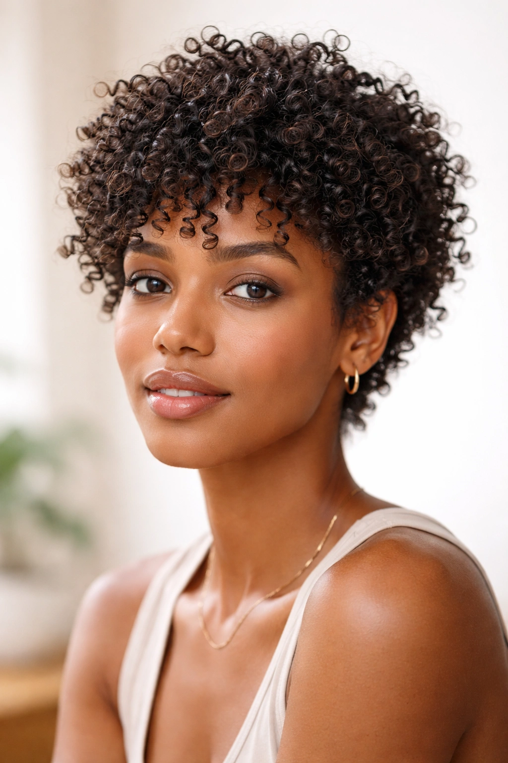 Natural wash-and-go curls air-dried with well-defined texture