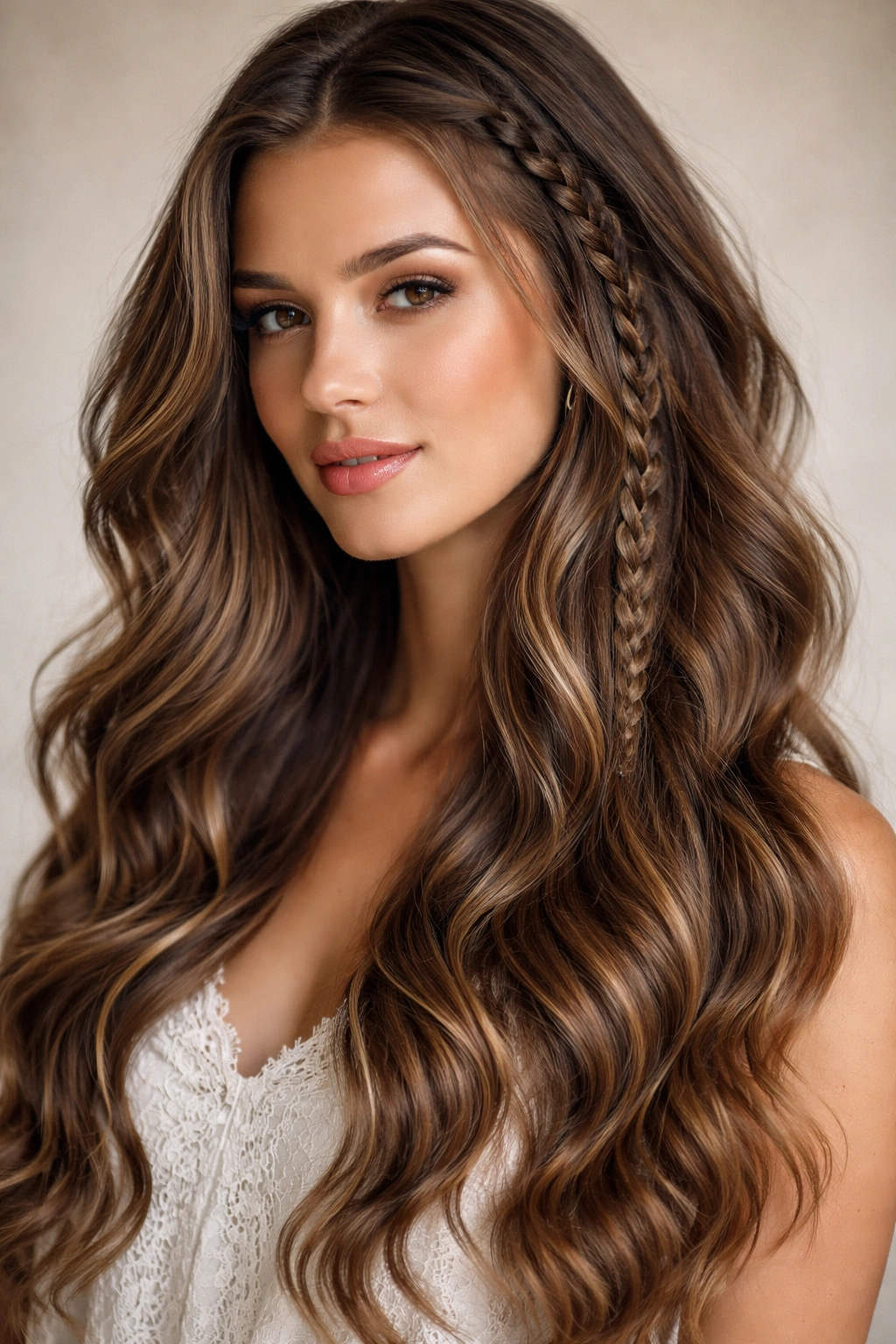 Long waves with a textured braid woven into a section