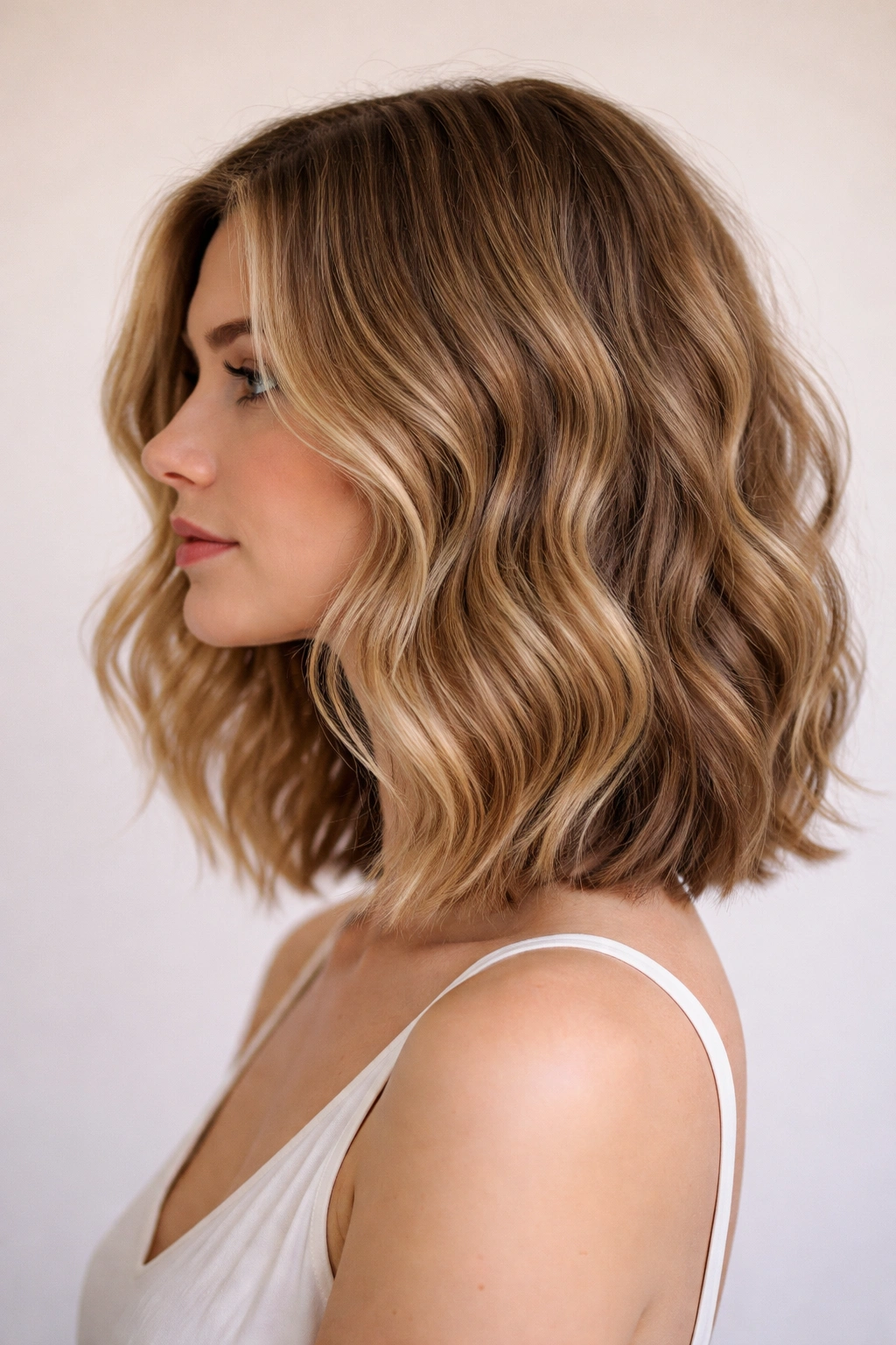 Waves-only wavy bob with long, continuous curves and minimal layering