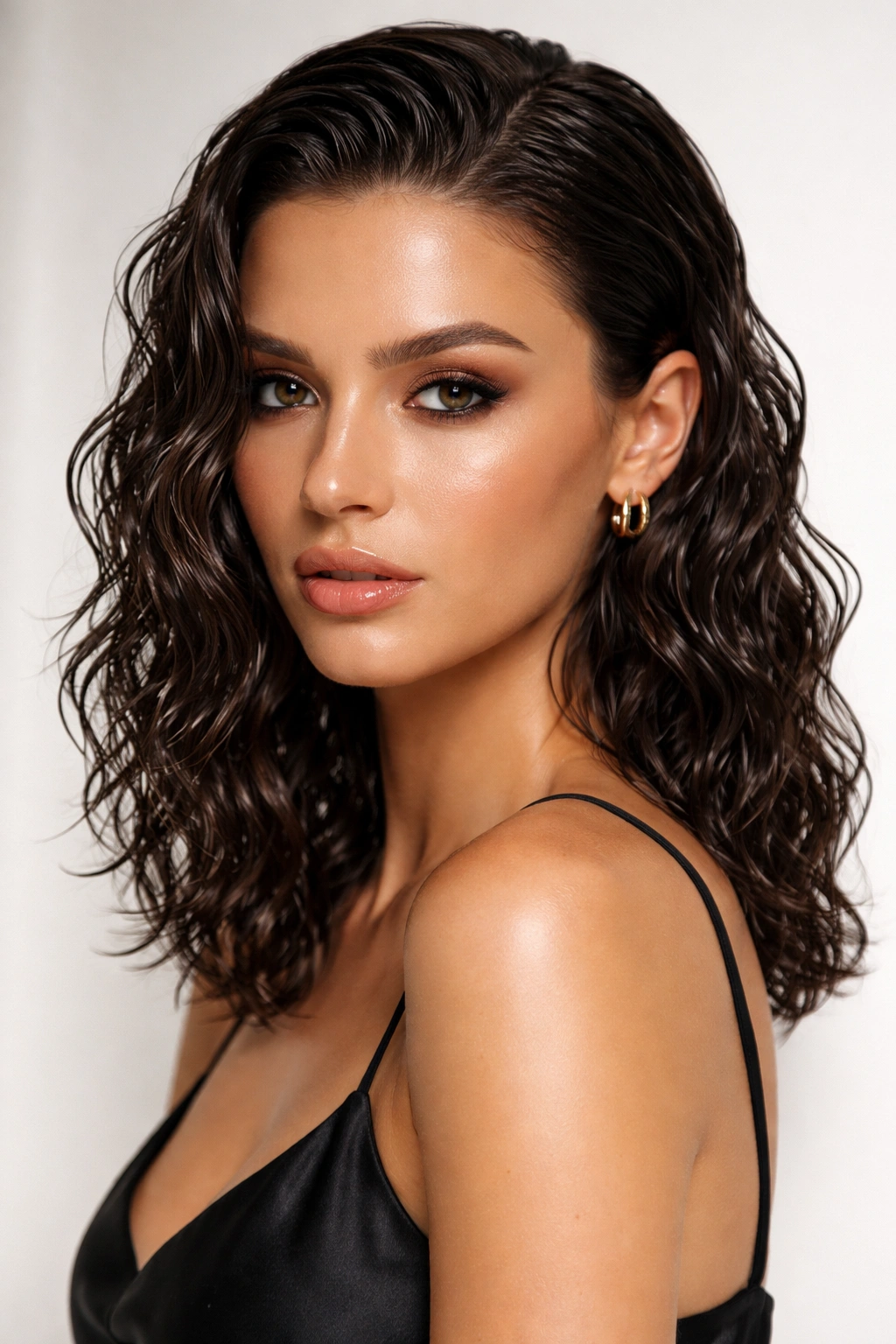 Glossy, defined wet-look waves with high shine