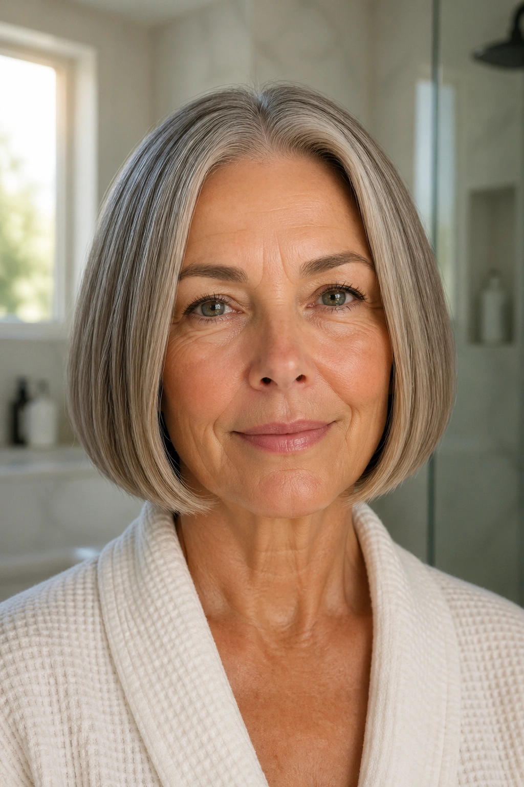 Portrait of a woman with a blunt bob and slight under-curve
