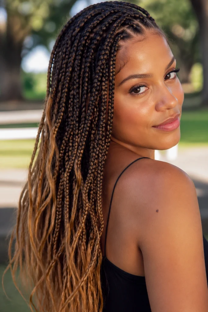 18 Blonde and Brown Boho Box Braids