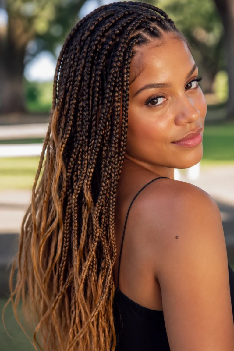 18 Blonde and Brown Boho Box Braids