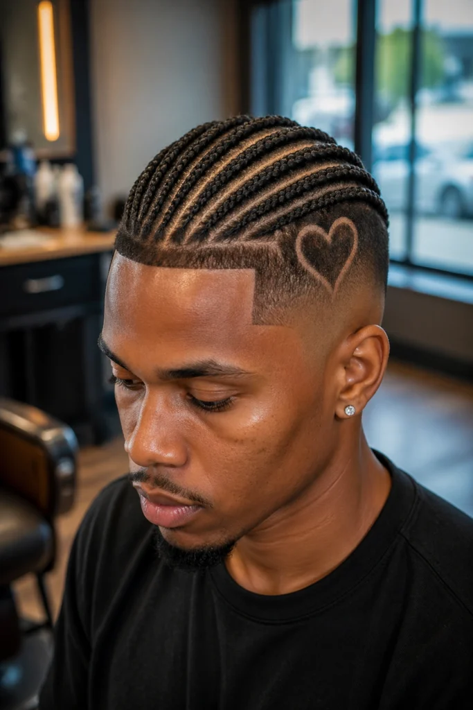 18 Box Braids With Heart Designs for Men