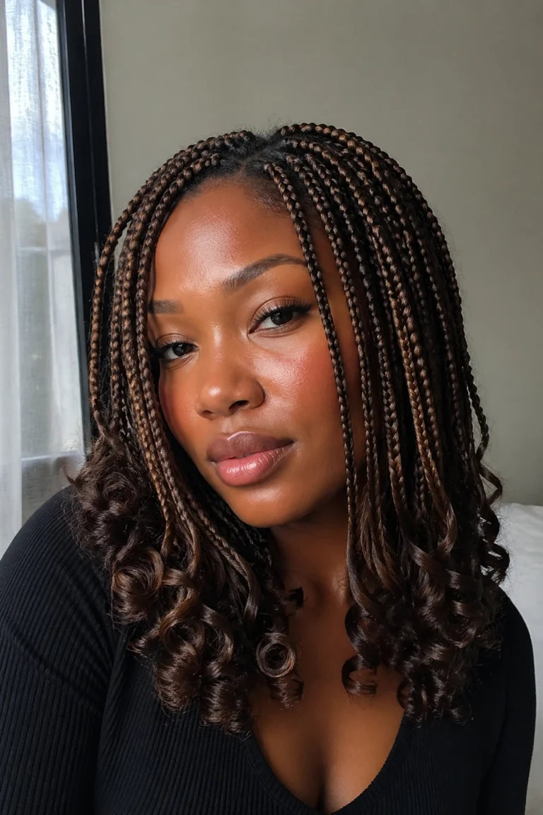 18 Brown and Ombré Knotless Box Braids
