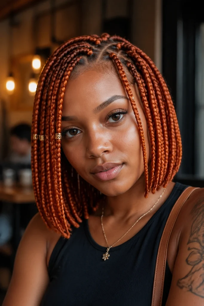 18 Orange Box Braids for Black Women