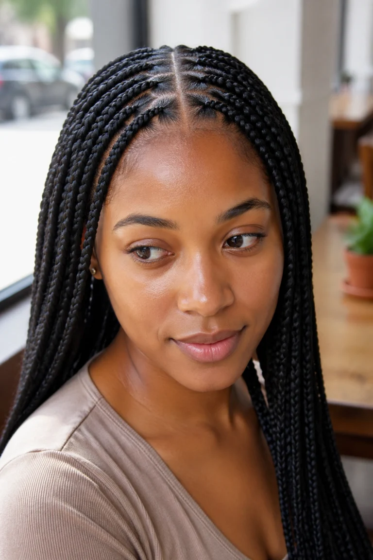 25 Medium Feed-In Box Braids