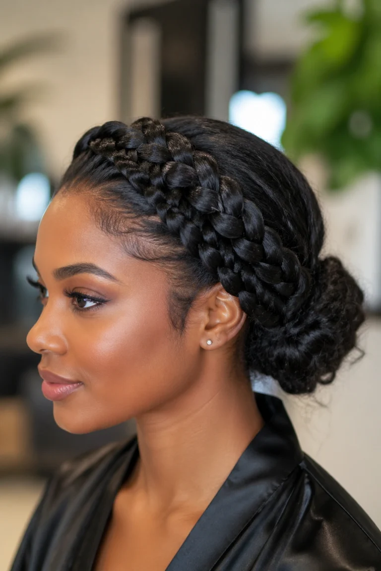 13 Lace Braid Updos for Black-Tie Wedding Receptions