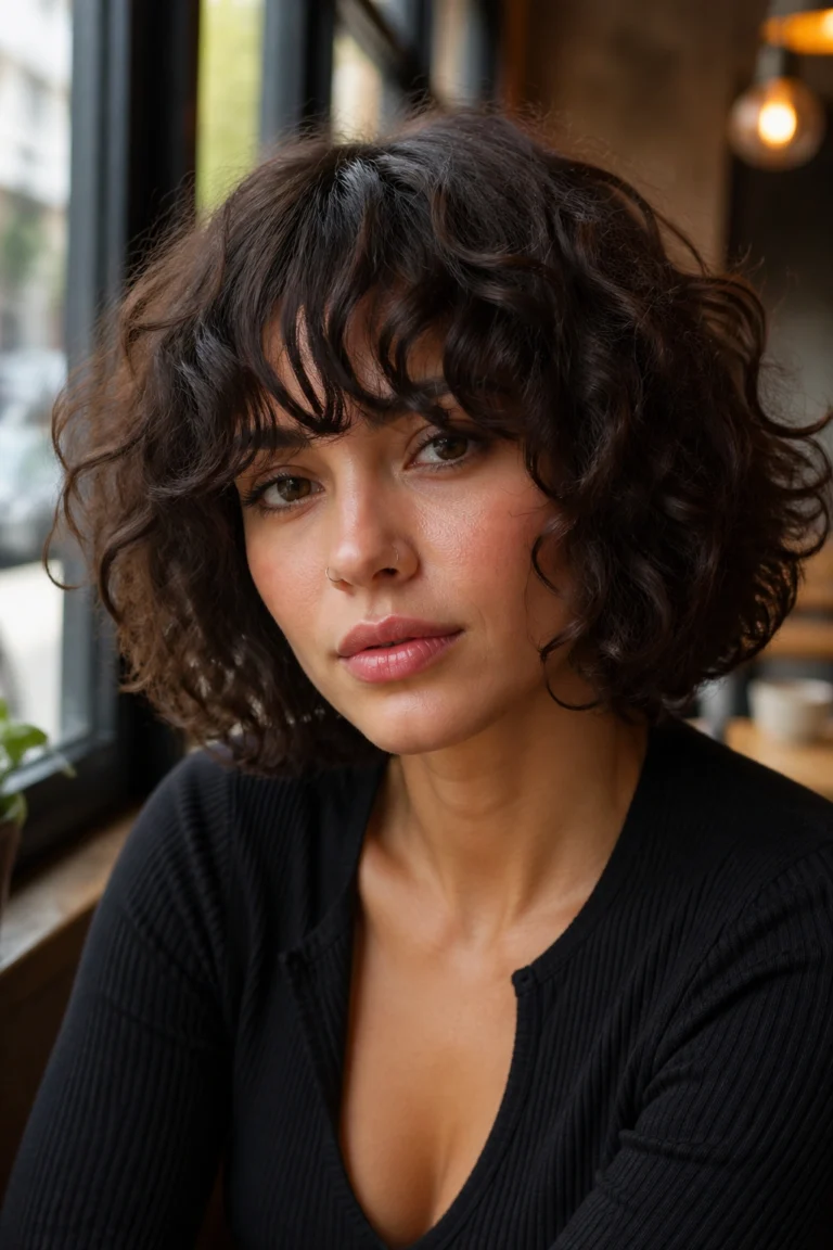 25 Hairstyles for Curly Hair With Bangs This Year