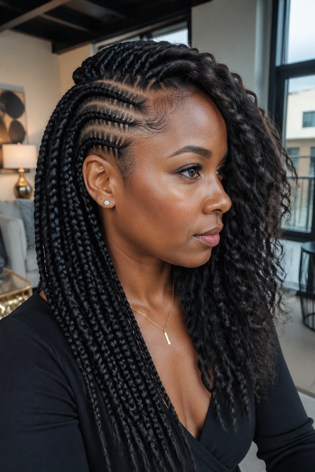 Real person with a deep side-part combo hairstyle