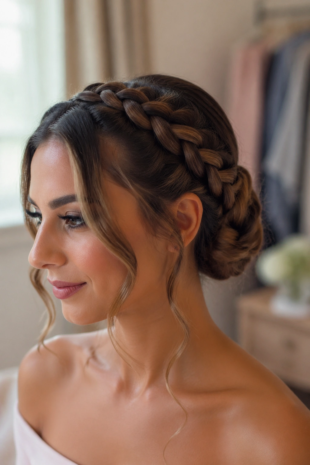 Close-up of Dragon Braid with Face-Framing Pieces on a real woman