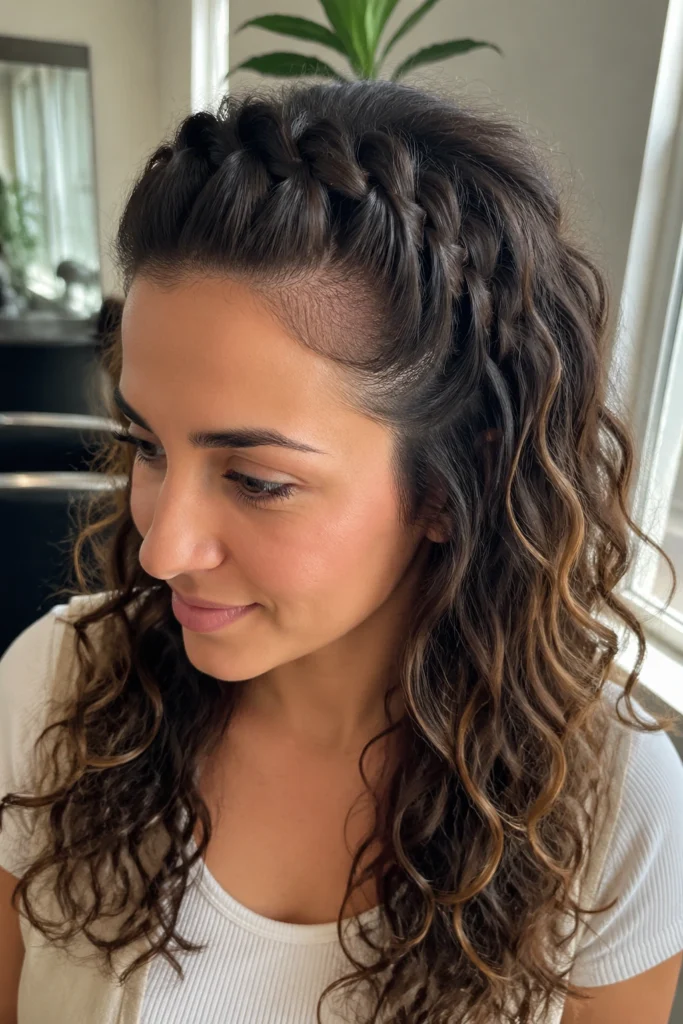 18 Half-Up Braids for Day Three Curls