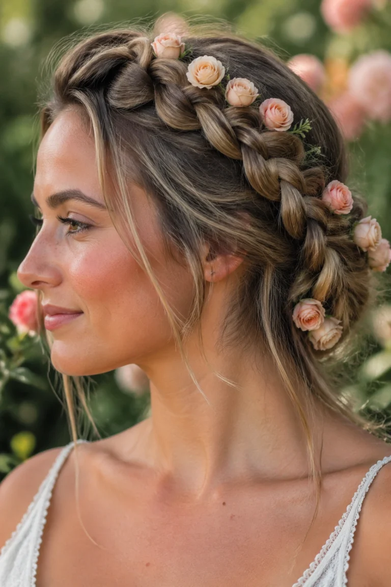 14 Braid Styles With Fresh Flowers Tucked In