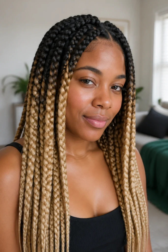 25 Jumbo Half-and-Half Box Braids