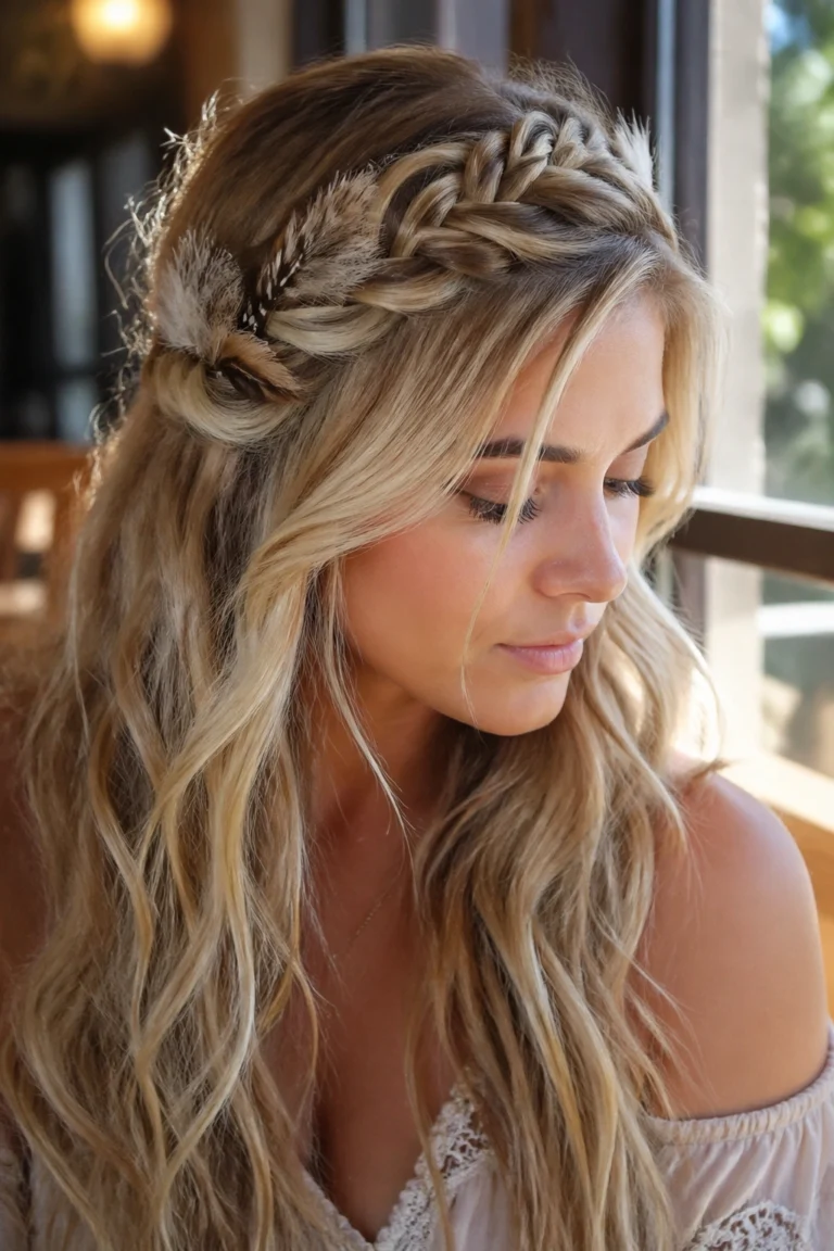 24 Feather Braids for a Soft Boho Look