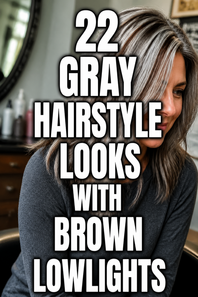 22 Gray Hairstyle Ideas With Brown Lowlights
