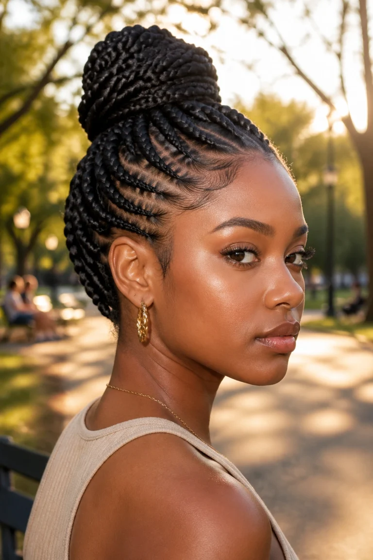 18 Small Knotless Box Braid Updos