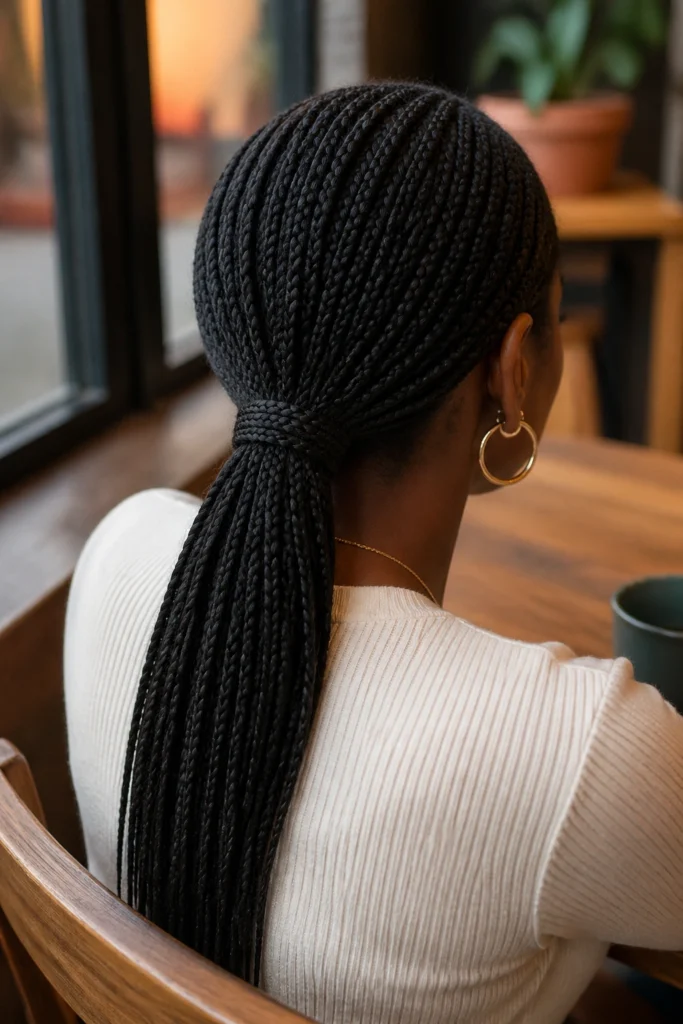 20 Small Box Braid Ponytails