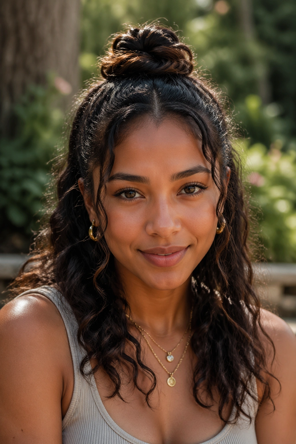 Portrait of a real person with a rope braid on natural textured hair.